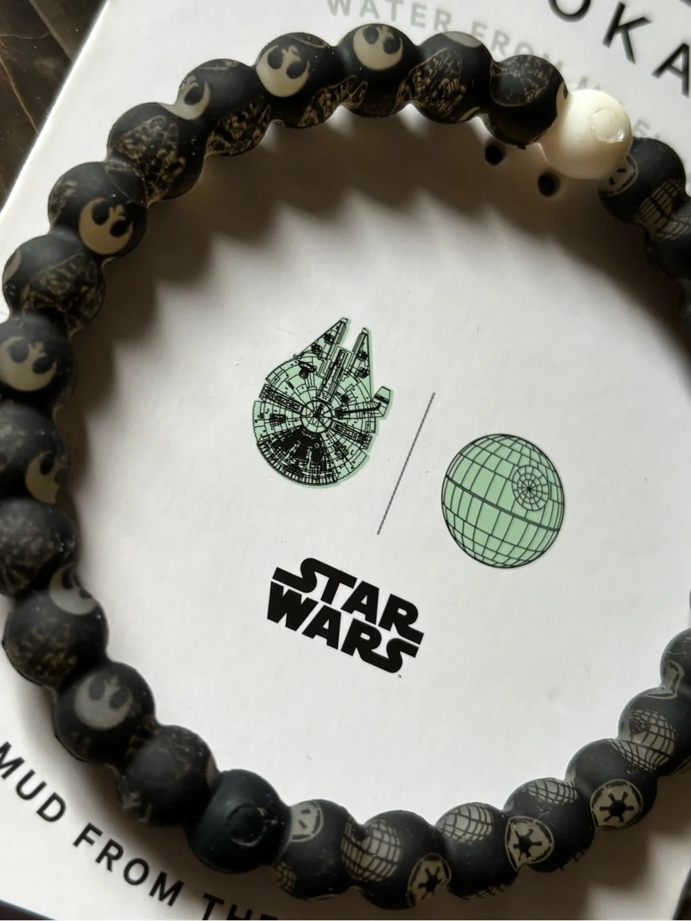 Lokai Bracelet Size XL Star Wars millennium falcon and Death Star, brand new